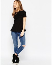 T-shirt à col rond noir Asos