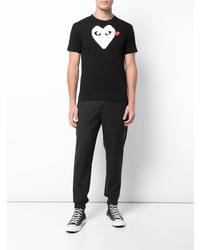 T-shirt à col rond noir Comme Des Garcons Play