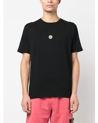 T-shirt à col rond noir Stone Island