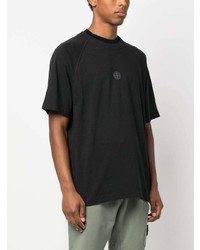 T-shirt à col rond noir Stone Island