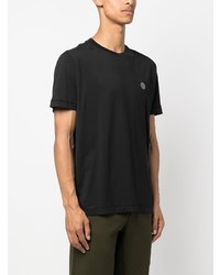 T-shirt à col rond noir Stone Island