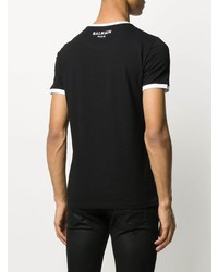 T-shirt à col rond noir Balmain