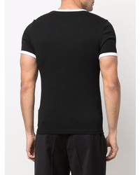 T-shirt à col rond noir Courrèges