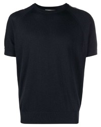 T-shirt à col rond noir Corneliani