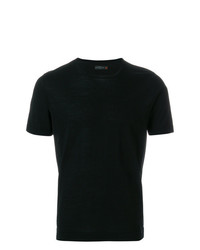 T-shirt à col rond noir Corneliani