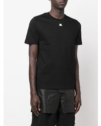 T-shirt à col rond noir Courrèges