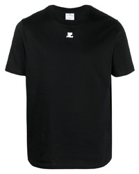 T-shirt à col rond noir Courrèges