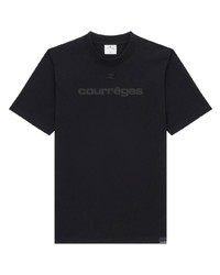 T-shirt à col rond noir Courrèges