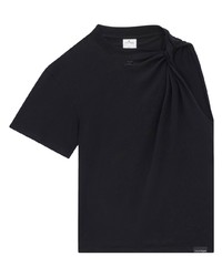 T-shirt à col rond noir Courrèges