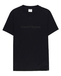 T-shirt à col rond noir Courrèges