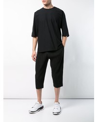 T-shirt à col rond noir Homme Plissé Issey Miyake