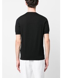 T-shirt à col rond noir Fedeli