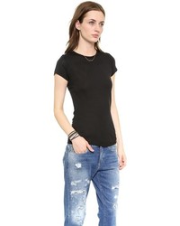 T-shirt à col rond noir Bop Basics