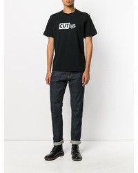 T-shirt à col rond noir Sacai