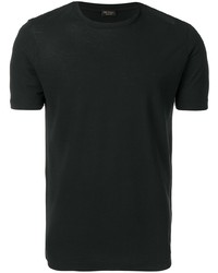 T-shirt à col rond noir Dell'oglio