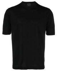 T-shirt à col rond noir Dell'oglio