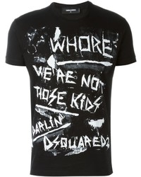 T-shirt à col rond noir DSQUARED2