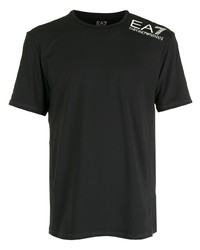 T-shirt à col rond noir Ea7 Emporio Armani