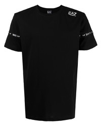 T-shirt à col rond noir Ea7 Emporio Armani