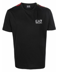 T-shirt à col rond noir Ea7 Emporio Armani