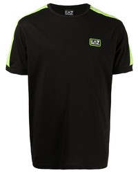 T-shirt à col rond noir Ea7 Emporio Armani