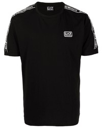 T-shirt à col rond noir Ea7 Emporio Armani