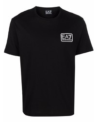 T-shirt à col rond noir Ea7 Emporio Armani