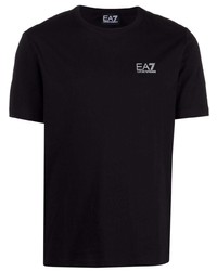 T-shirt à col rond noir Ea7 Emporio Armani