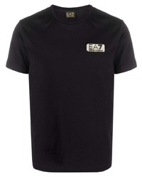 T-shirt à col rond noir Ea7 Emporio Armani