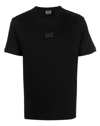 T-shirt à col rond noir Ea7 Emporio Armani