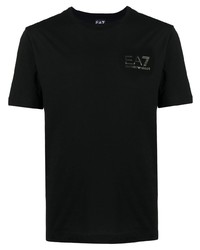 T-shirt à col rond noir Ea7 Emporio Armani