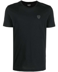 T-shirt à col rond noir Ea7 Emporio Armani