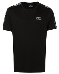 T-shirt à col rond noir Ea7 Emporio Armani