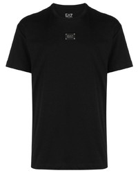 T-shirt à col rond noir Ea7 Emporio Armani