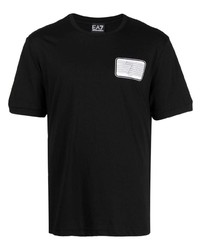 T-shirt à col rond noir Ea7 Emporio Armani