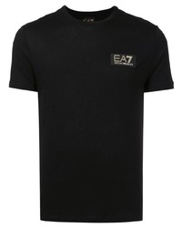 T-shirt à col rond noir Ea7 Emporio Armani