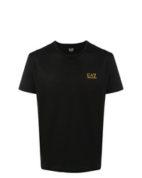 T-shirt à col rond noir Ea7 Emporio Armani