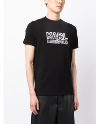 T-shirt à col rond noir Karl Lagerfeld