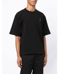 T-shirt à col rond noir Sacai