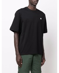 T-shirt à col rond noir Sacai