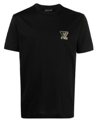 T-shirt à col rond noir Emporio Armani