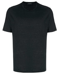 T-shirt à col rond noir Ermenegildo Zegna