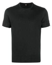 T-shirt à col rond noir Fendi