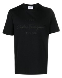 T-shirt à col rond noir Ferragamo