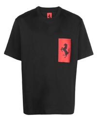 T-shirt à col rond noir Ferrari