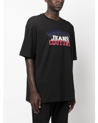 T-shirt à col rond noir VERSACE JEANS COUTURE