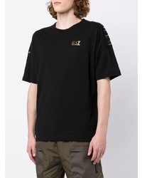 T-shirt à col rond noir Ea7 Emporio Armani