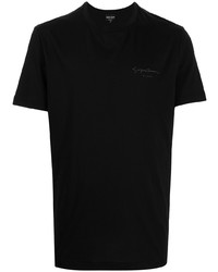 T-shirt à col rond noir Giorgio Armani