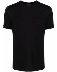 T-shirt à col rond noir Giorgio Armani