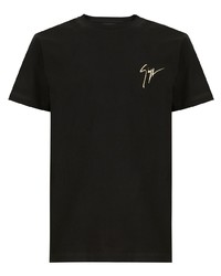 T-shirt à col rond noir Giuseppe Zanotti